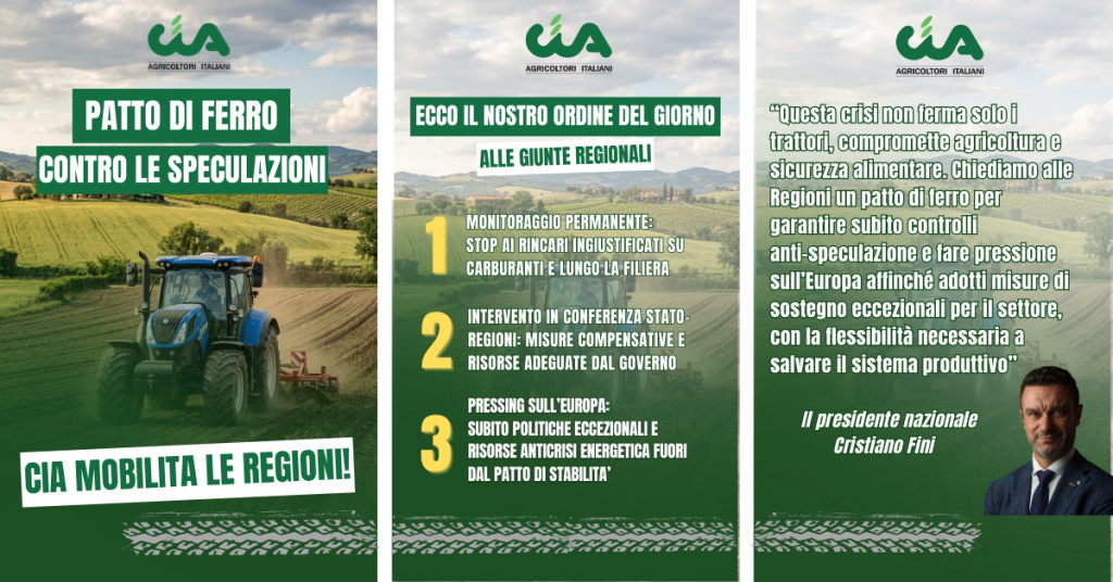 Prezzi: Cia mobilita le Regioni. Patto di ferro contro le speculazioni