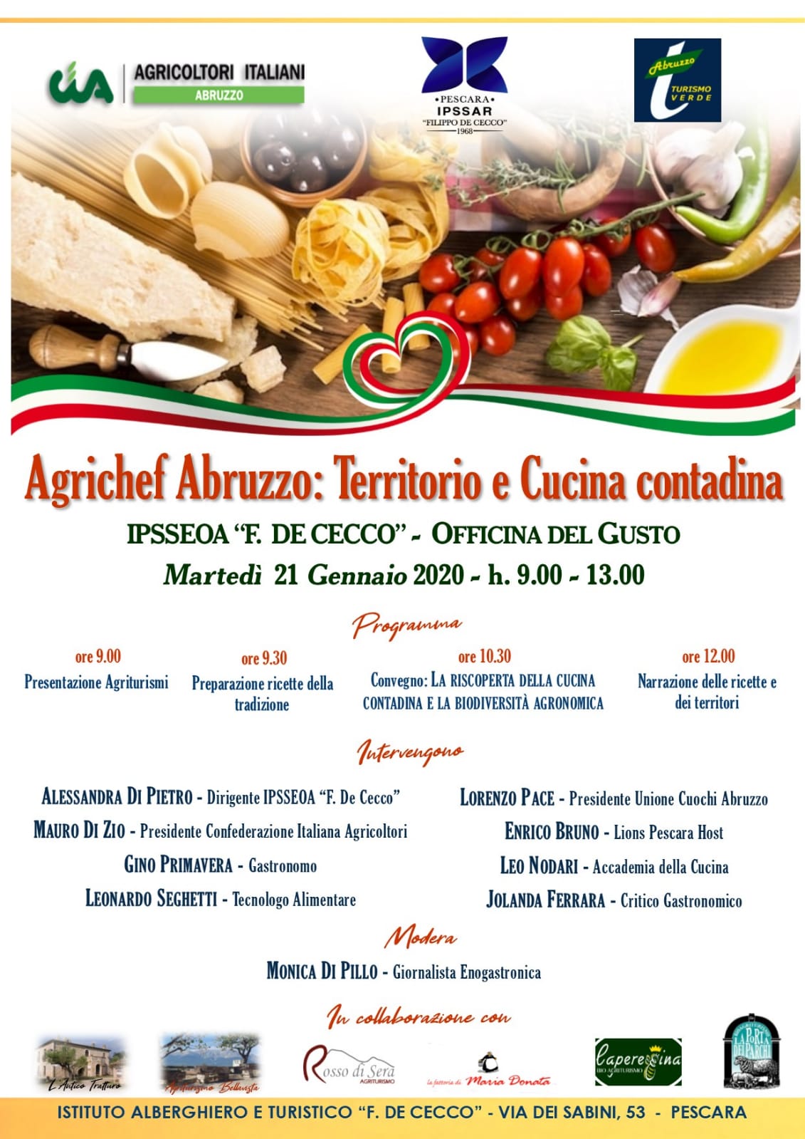 Festival degli Agrichef Abruzzo: appuntamento il 21 gennaio all